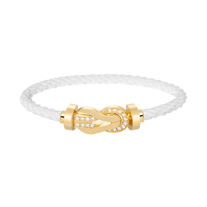 [Eterna Jewels]CHANCE LARGE 8 FIGURE BUCKLE HALF DIAMOND BRACELET GOLD
