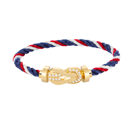[Eterna Jewels]CHANCE LARGE 8 FIGURE BUCKLE HALF DIAMOND BRACELET GOLD