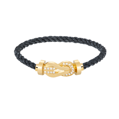 [Eterna Jewels]CHANCE LARGE 8 FIGURE BUCKLE HALF DIAMOND BRACELET GOLD