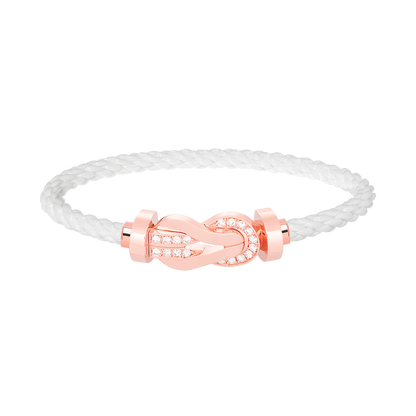 [Eterna Jewels]CHANCE LARGE 8 FIGURE BUCKLE HALF DIAMOND BRACELET ROSE GOLD