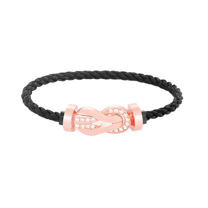 [Eterna Jewels]CHANCE LARGE 8 FIGURE BUCKLE HALF DIAMOND BRACELET ROSE GOLD