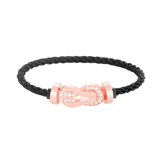 [Eterna Jewels]CHANCE LARGE 8 FIGURE BUCKLE HALF DIAMOND BRACELET ROSE GOLD