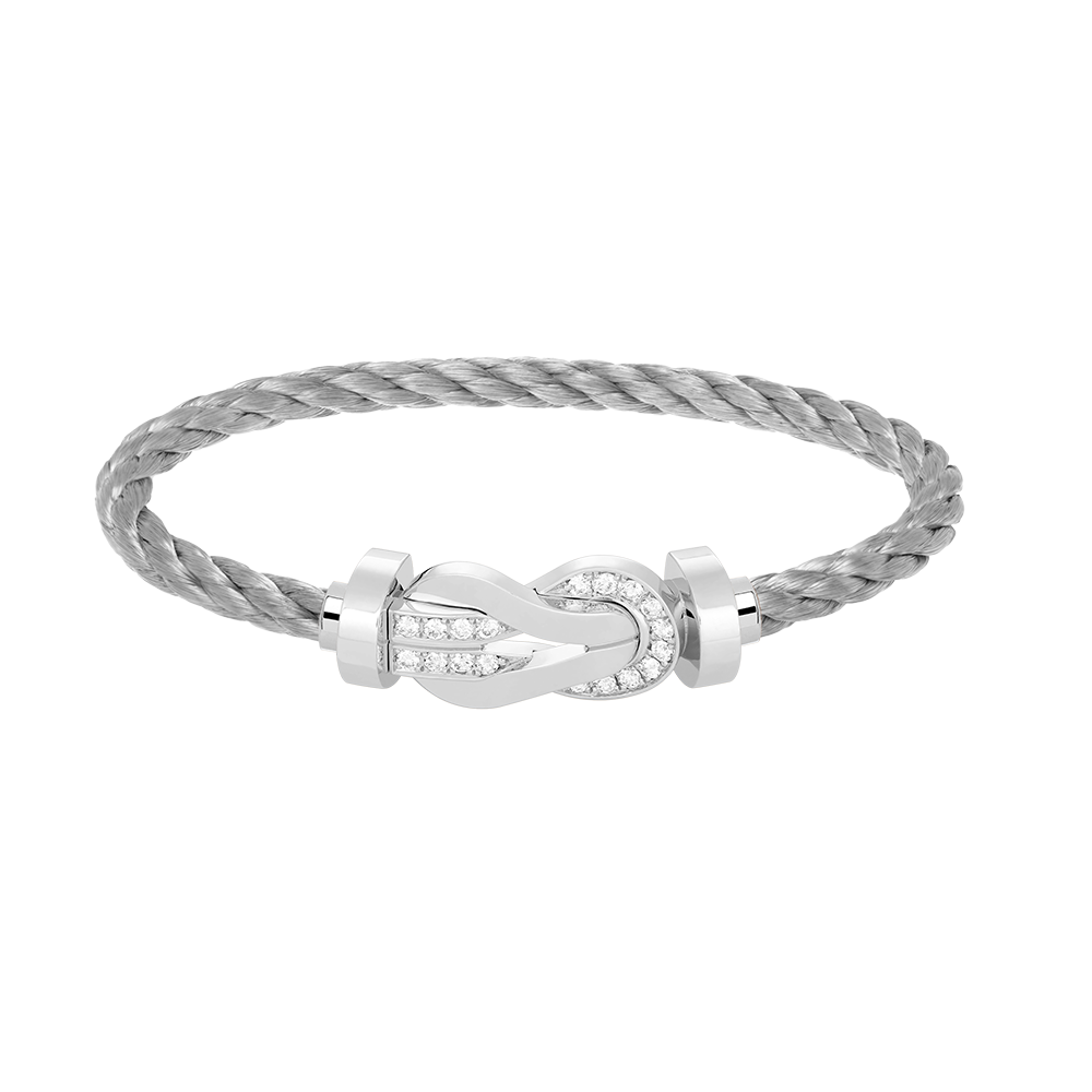 [Eterna Jewels]CHANCE LARGE 8 FIGURE BUCKLE HALF DIAMOND BRACELET SILVER