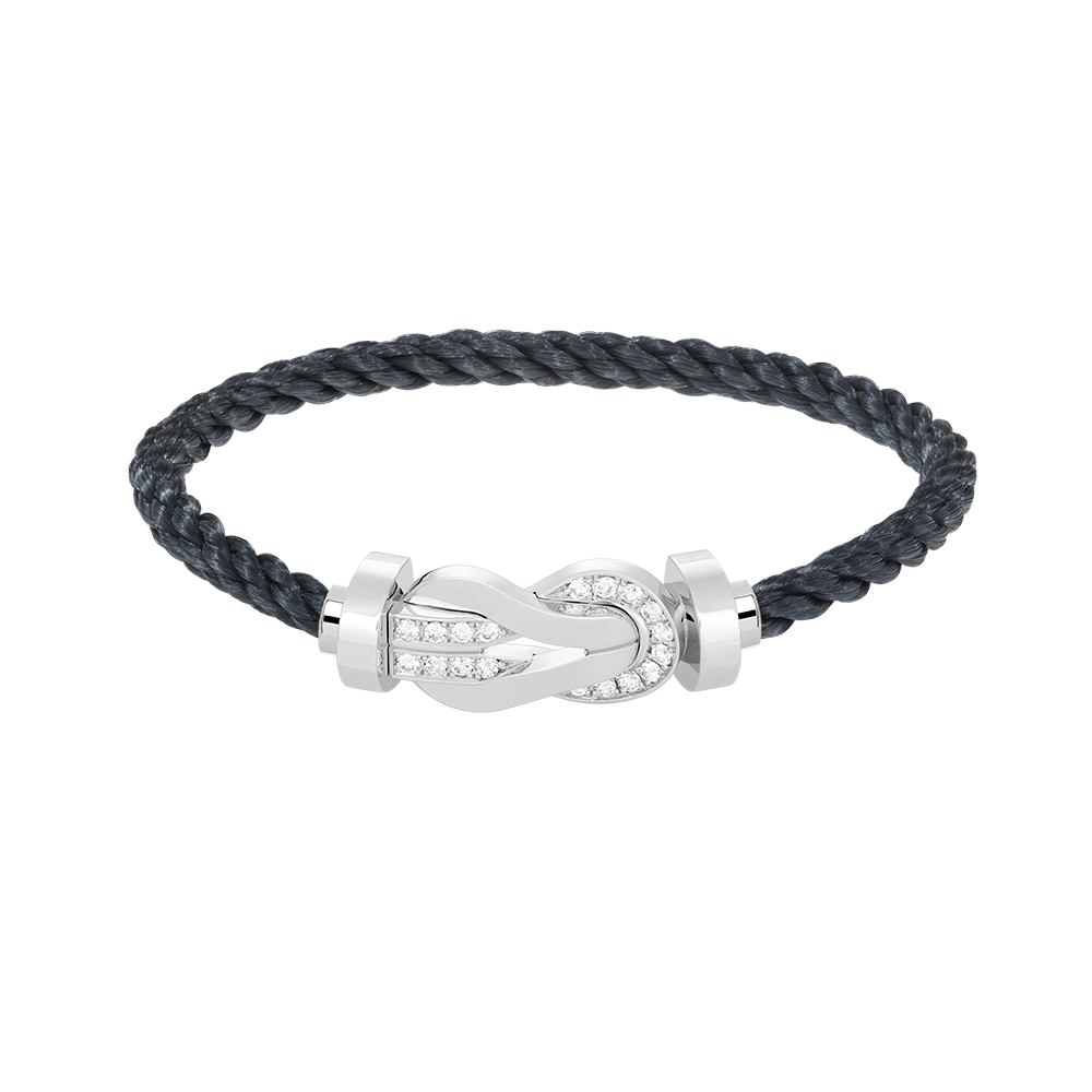 [Eterna Jewels]CHANCE LARGE 8 FIGURE BUCKLE HALF DIAMOND BRACELET SILVER