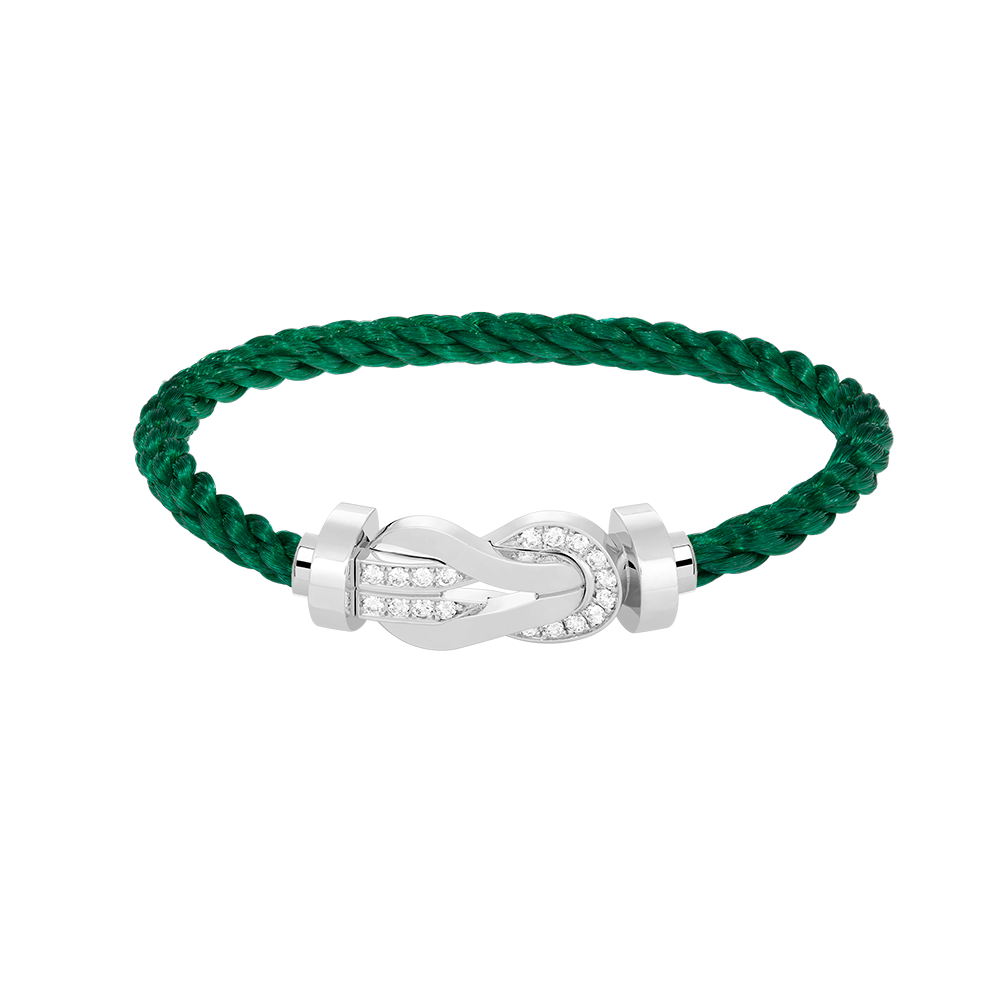 [Eterna Jewels]CHANCE LARGE 8 FIGURE BUCKLE HALF DIAMOND BRACELET SILVER