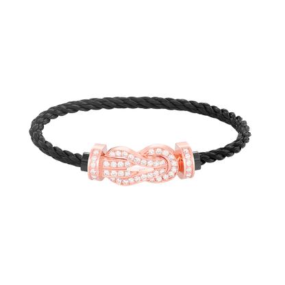 [Eterna Jewels]CHANCE LARGE 8 FIGURE BUCKLE FULL DIAMOND BRACELET ROSE GOLD