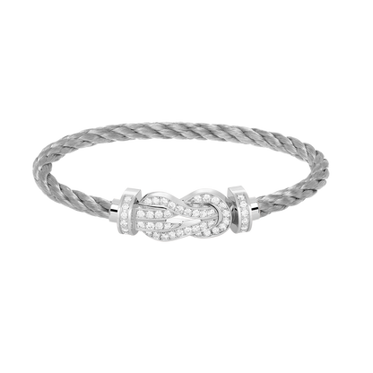 [Eterna Jewels]CHANCE LARGE 8 FIGURE BUCKLE FULL DIAMOND BRACELET SILVER