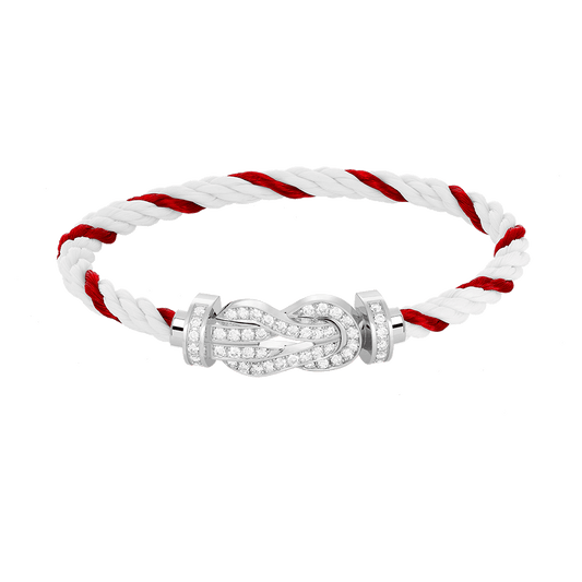 [Eterna Jewels]CHANCE LARGE 8 FIGURE BUCKLE FULL DIAMOND BRACELET SILVER