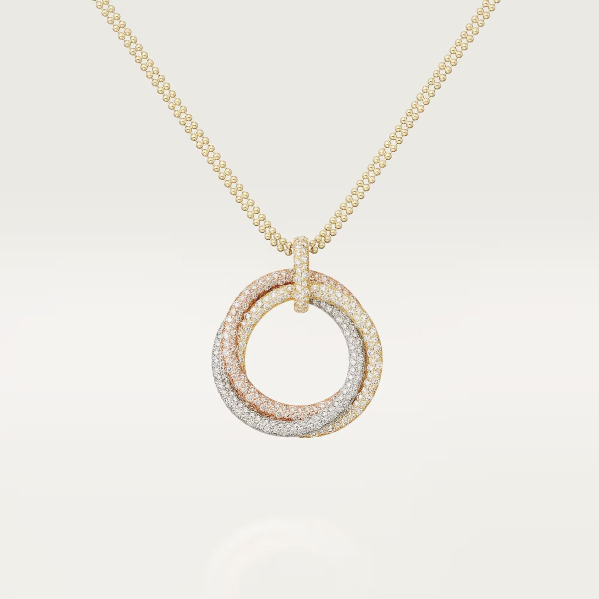 [Eterna Jewels]TRINITY LARGE FULL DIAMOND  NECKLACE