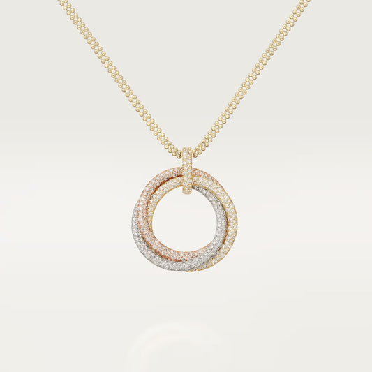 [Eterna Jewels]TRINITY LARGE FULL DIAMOND  NECKLACE