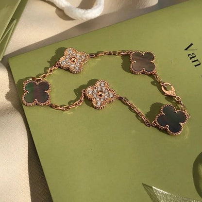 [Eterna Jewels] CLOVER 5 MOTIF GRAY MOP BRACELET COLLECTION
