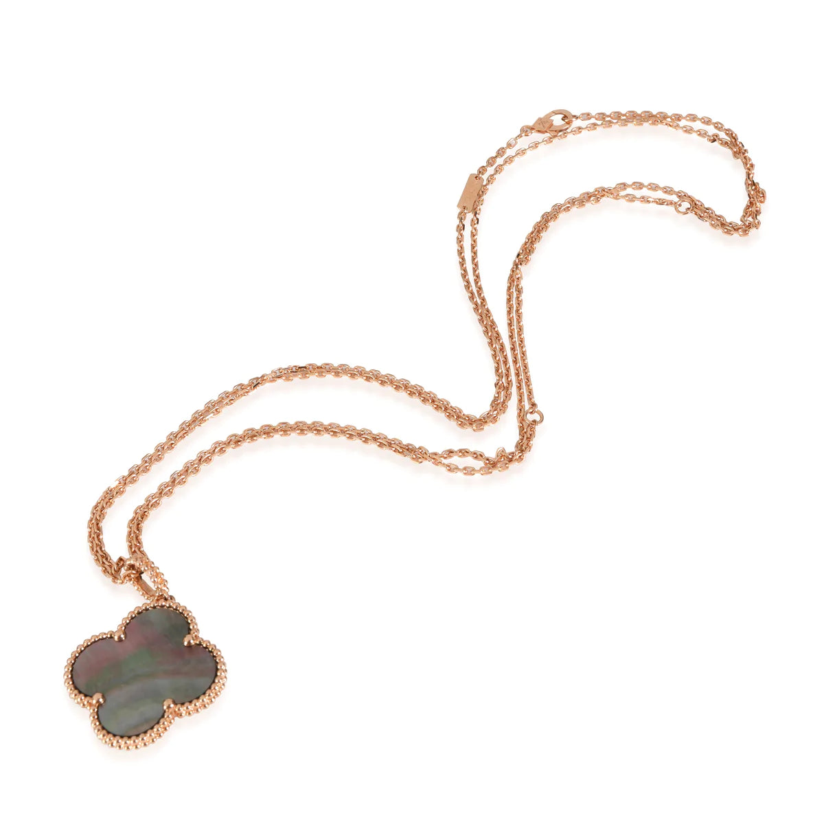 [Eterna Jewels]CLOVER 25MM GOLD DARK MOP BIG CLOVER NECKLACE