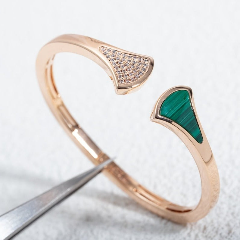 [Eterna Jewels]DREAM BRACELET OPEN MALACHITE PINK GOLD