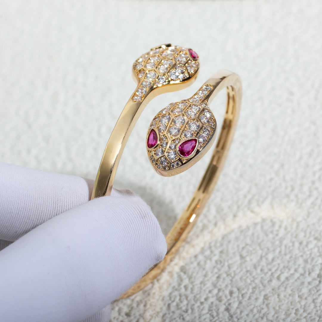 [Eterna Jewels]SERPENTI BRACELET PINK GOLD DIAMOND DOUBLE SNAKE