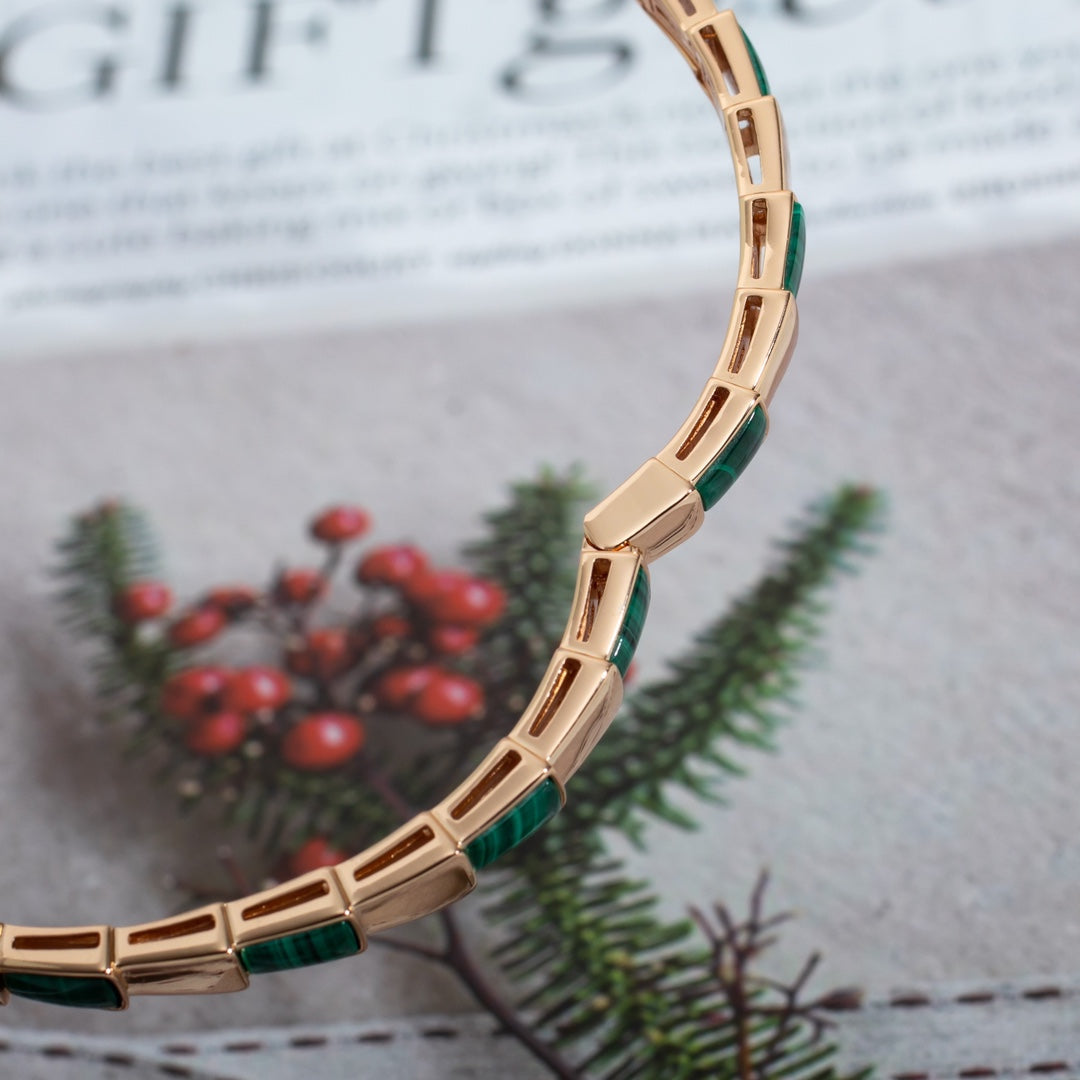 [Eterna Jewels]SERPENTI BRACELET PINK GOLD MALACHITE