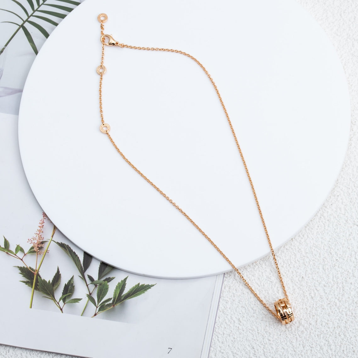 [Eterna Jewels]PARENTESI NECKLACE PINK GOLD