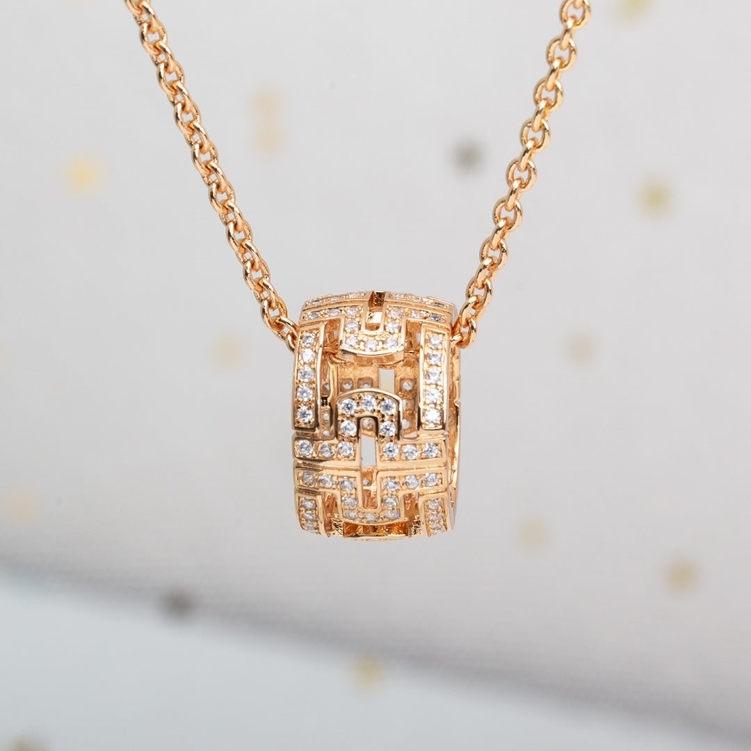 [Eterna Jewels]PARENTESI NECKLACE PINK GOLD DIAMOND