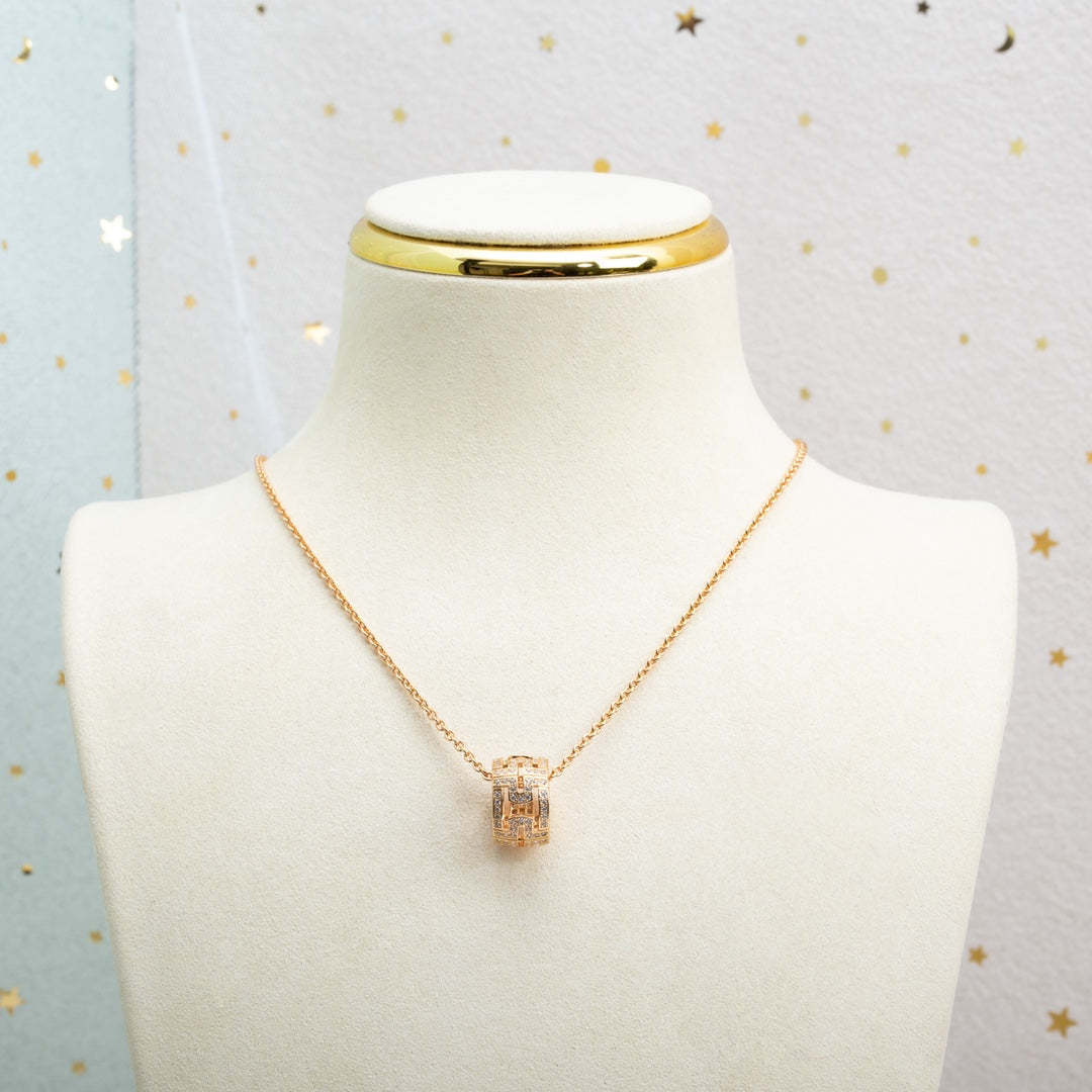 [Eterna Jewels]PARENTESI NECKLACE PINK GOLD DIAMOND