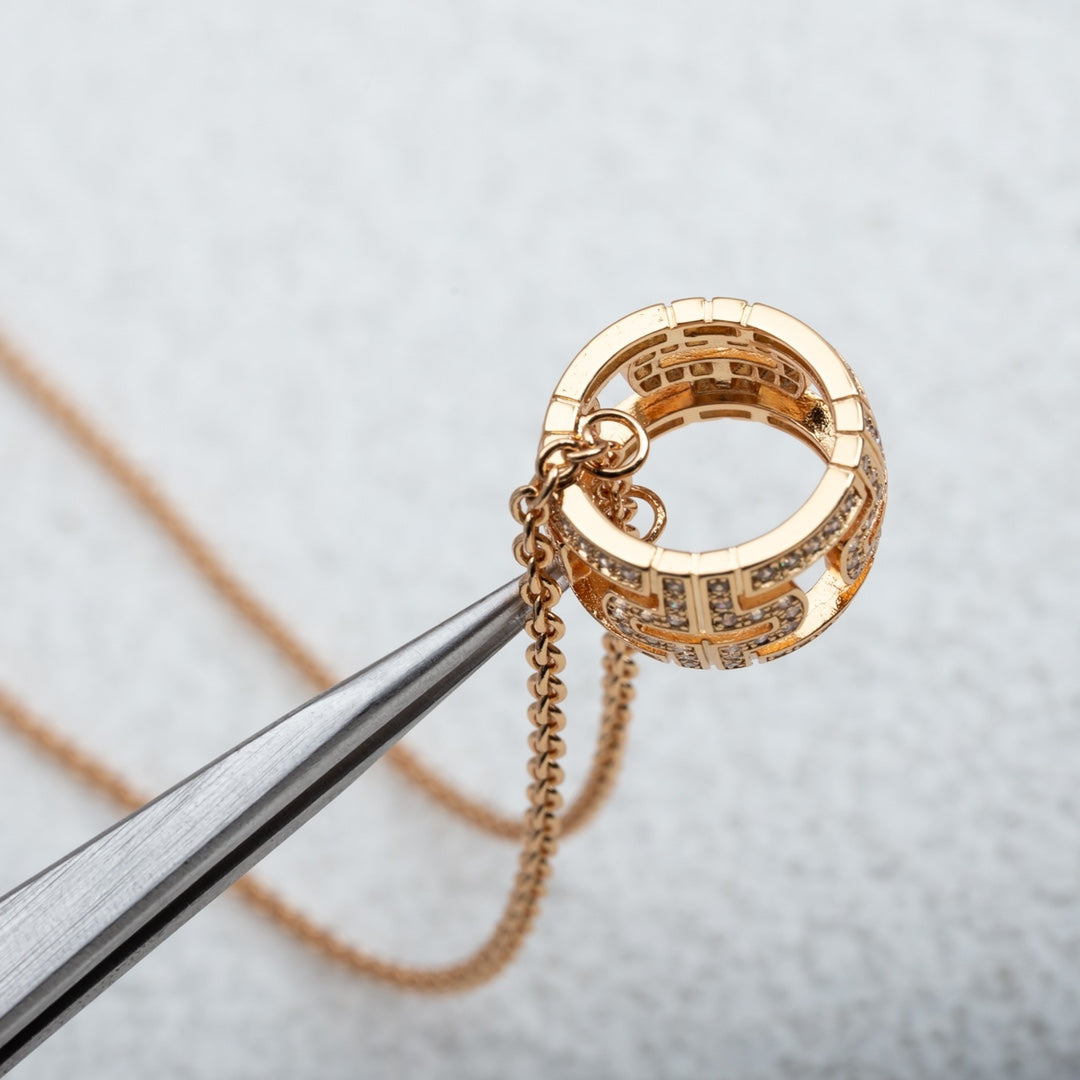 [Eterna Jewels]PARENTESI NECKLACE PINK GOLD DIAMOND