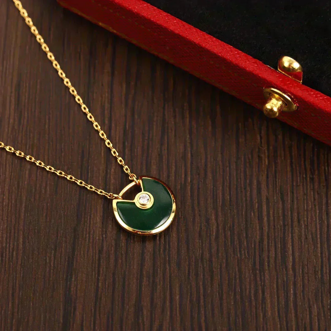 [Eterna Jewels]AMULETTE GOLD MALACHITE NECKLACE