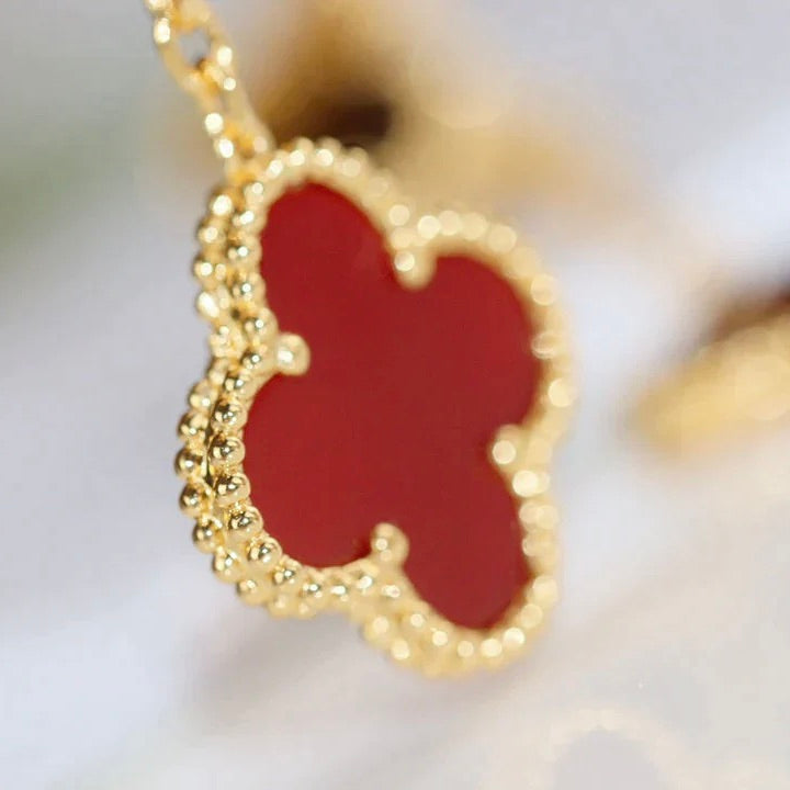 [Eterna Jewels]CLOVER  2 MOTIF  TIGER EYE CARNELIAN EARRINGS