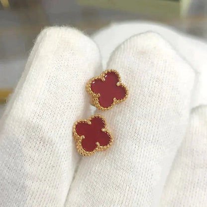 [Eterna Jewels]CLOVER MINI 9.5MM CARNELIAN EARRINGS