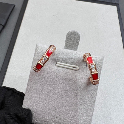 [Eterna Jewels]SERPENTI CARNELIAN PINK GOLD EARRINGS