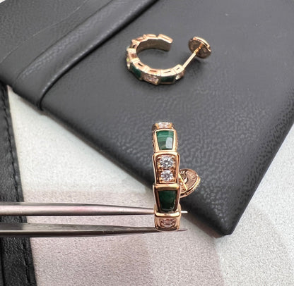 [Eterna Jewels]SERPENTI MALACHITE PINK GOLD EARRINGS