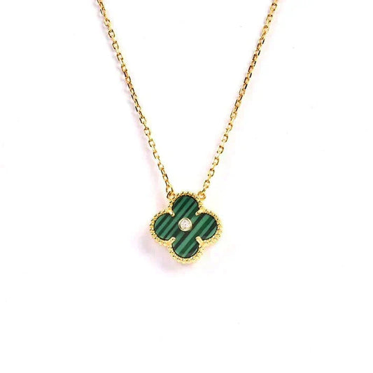 [Eterna Jewels]CLOVER 15MM DIAMOND TURQUOISE NECKLACE