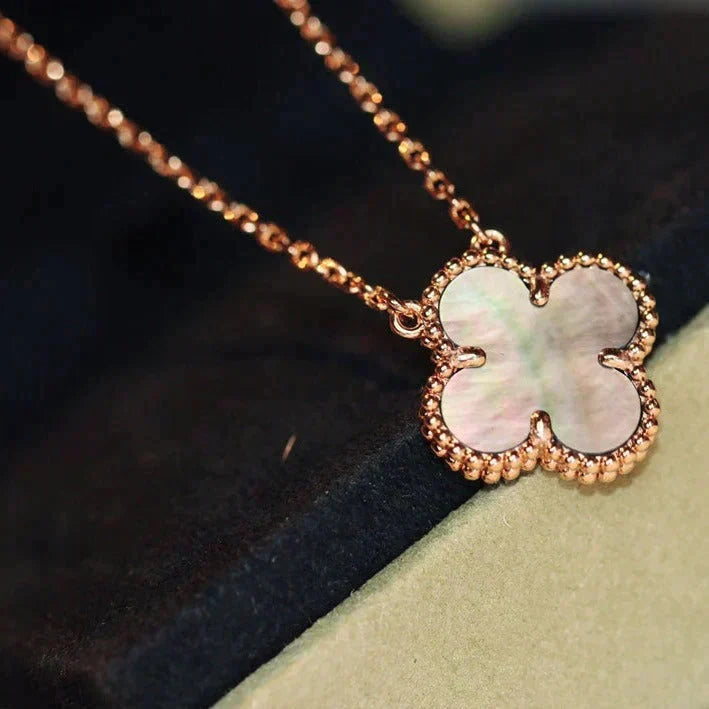 [Eterna Jewels]CLOVER 15MM  GRAY MOTHER OF PEARL NECKLACE