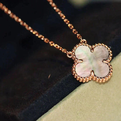 [Eterna Jewels]CLOVER 15MM  GRAY MOTHER OF PEARL NECKLACE