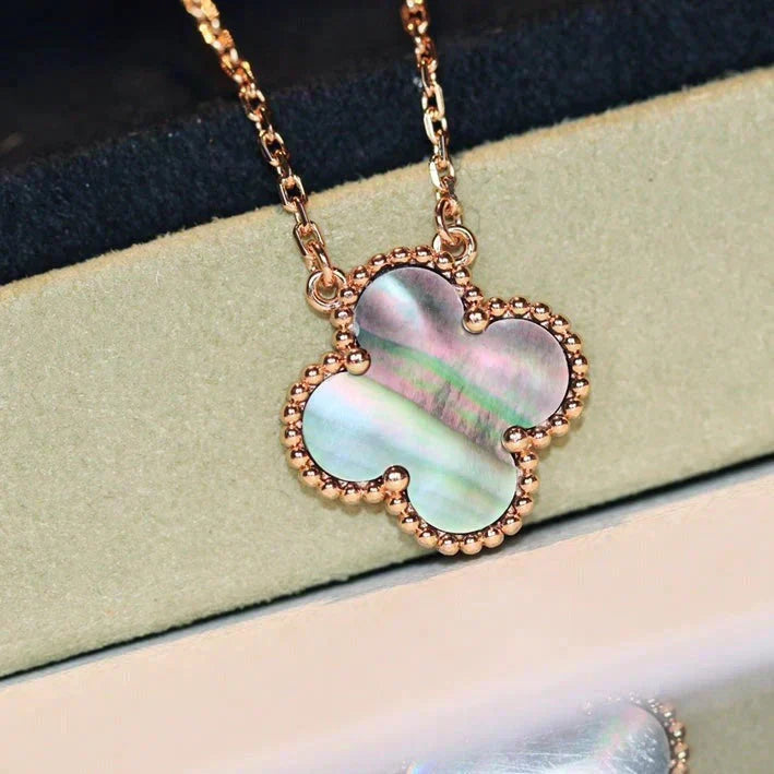 [Eterna Jewels]CLOVER 15MM  GRAY MOTHER OF PEARL NECKLACE