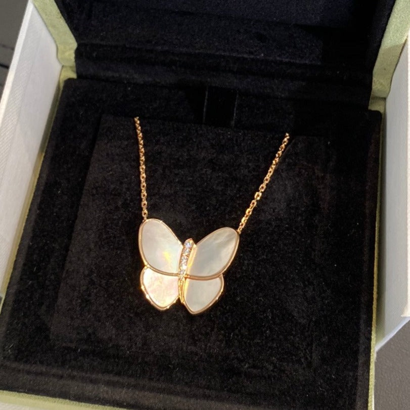 [Eterna Jewels]BUTTERFLY GOLD MOP DIAMOND NECKLACE