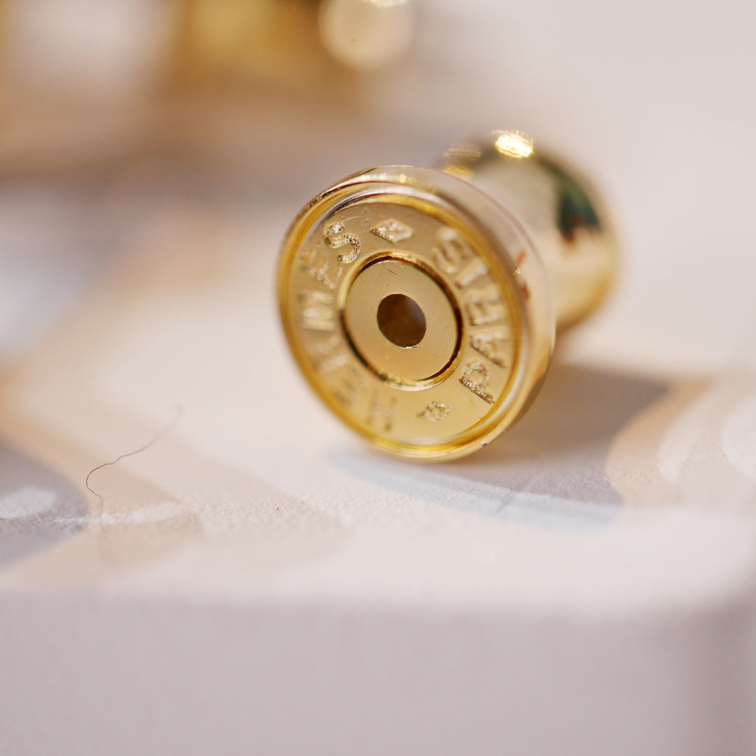 [Eterna Jewels]MINI POP H GOLD EARRINGS GREY