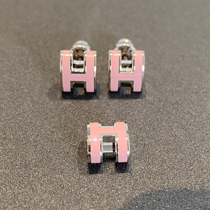 [Eterna Jewels]MINI POP H SILVER EARRINGS PINK