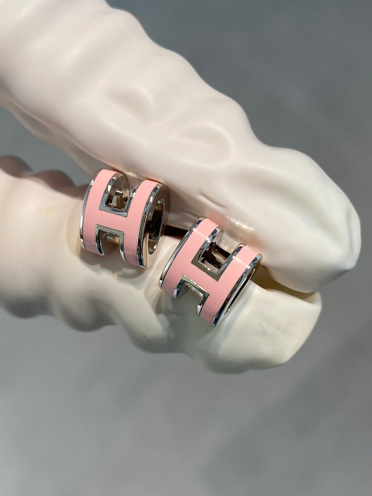 [Eterna Jewels]MINI POP H SILVER EARRINGS PINK