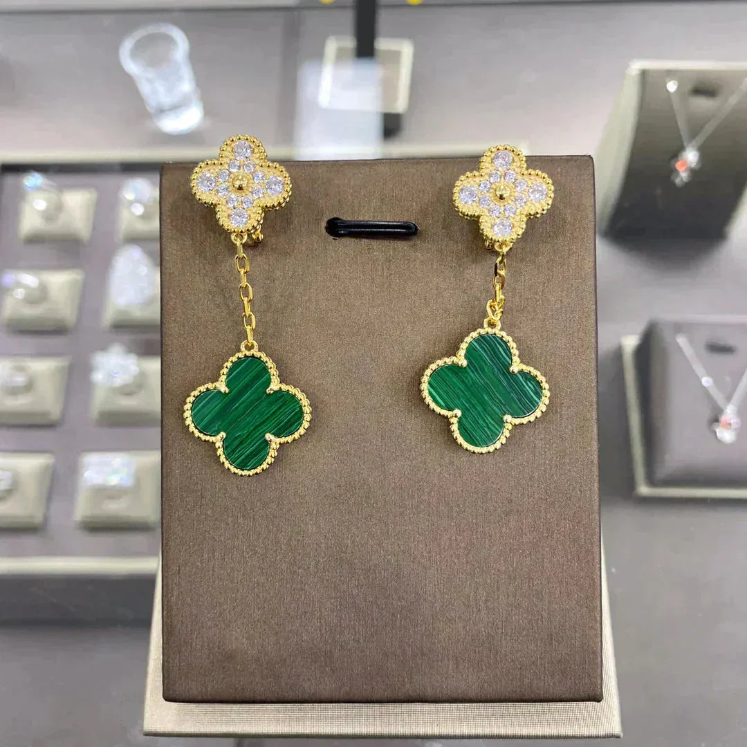 [Eterna Jewels]CLOVER  2 MOTIFS  DIAMOND  EARRINGS (MULTIPLE CHOICESç´