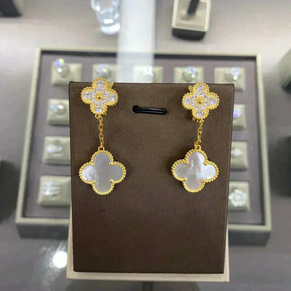 [Eterna Jewels]CLOVER  2 MOTIFS  DIAMOND  EARRINGS (MULTIPLE CHOICESç´