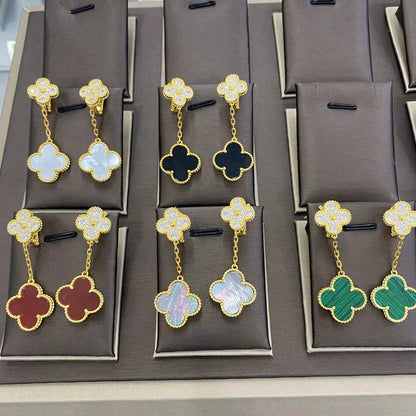 [Eterna Jewels]CLOVER  2 MOTIFS  DIAMOND  EARRINGS (MULTIPLE CHOICESç´