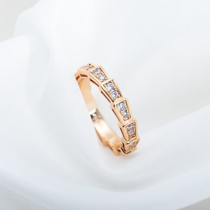 [Eterna Jewels]SERPENTI RING PINK GOLD DIAMOND PAVED 3MM