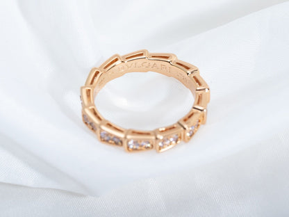 [Eterna Jewels]SERPENTI RING PINK GOLD DIAMOND PAVED 3MM