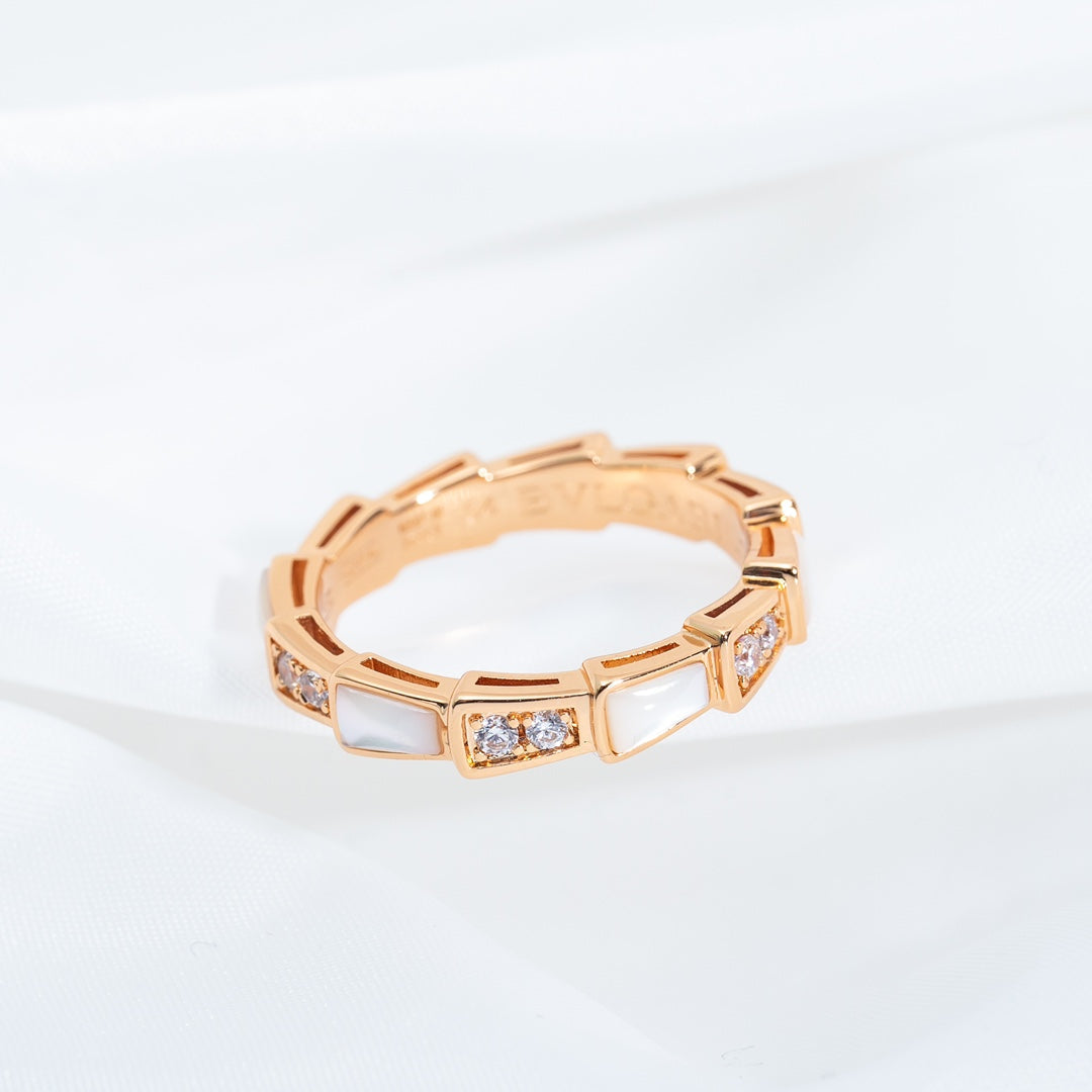[Eterna Jewels]SERPENTI RING PINK GOLD DIAMOND MOP 3MM