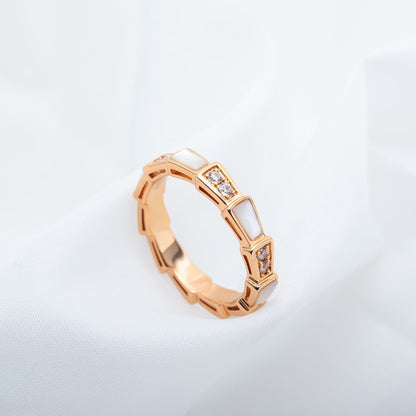 [Eterna Jewels]SERPENTI RING PINK GOLD DIAMOND MOP 3MM