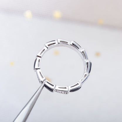 [Eterna Jewels]SERPENTI RING SILVER  DIAMOND BLACK MOP 3MM