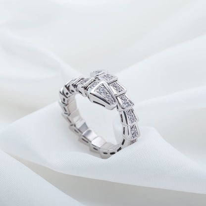 [Eterna Jewels]SERPENTI RING SILVER DIAMOND PAVED 4MM
