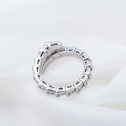 [Eterna Jewels]SERPENTI RING SILVER DIAMOND PAVED 4MM