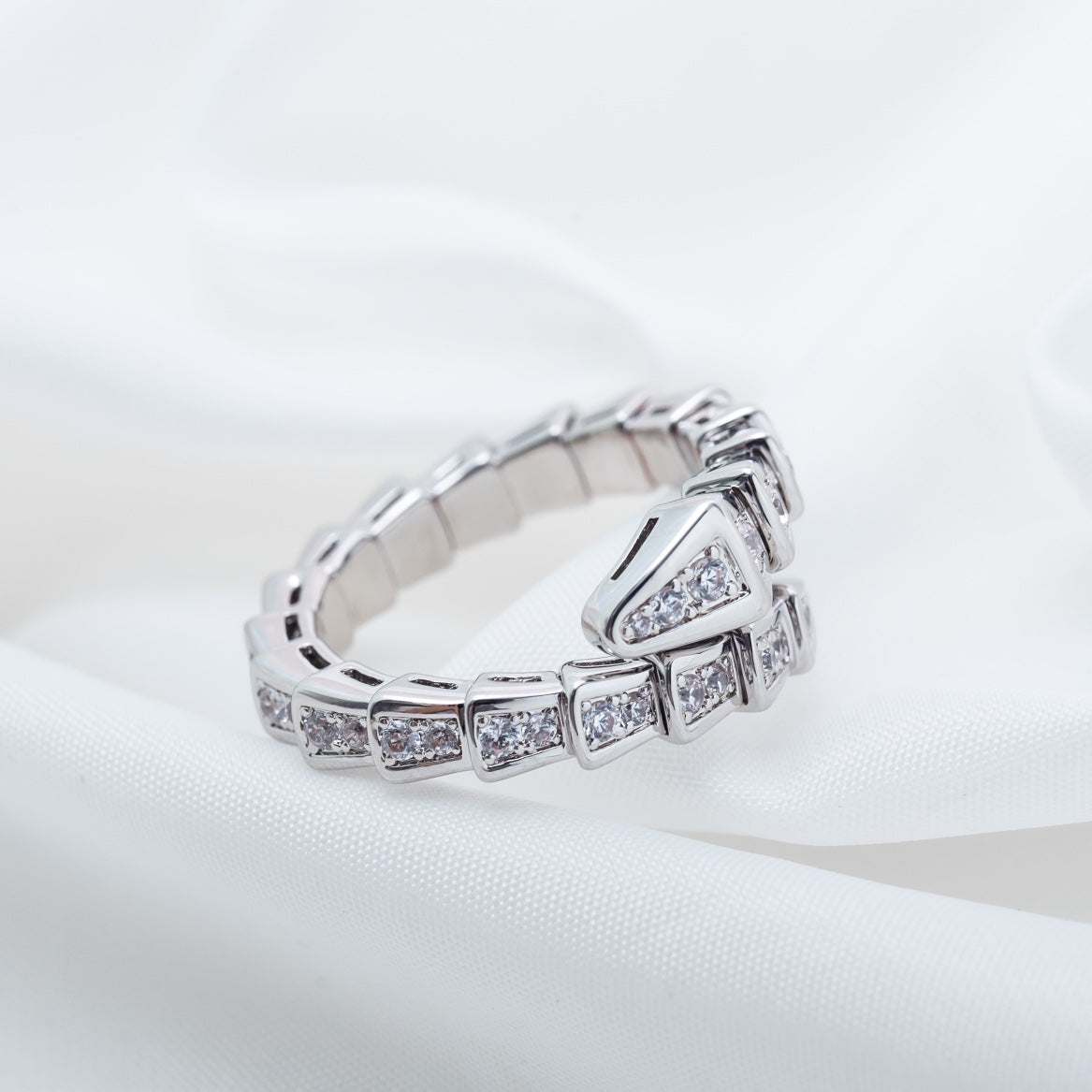 [Eterna Jewels]SERPENTI RING SILVER DIAMOND PAVED 4MM