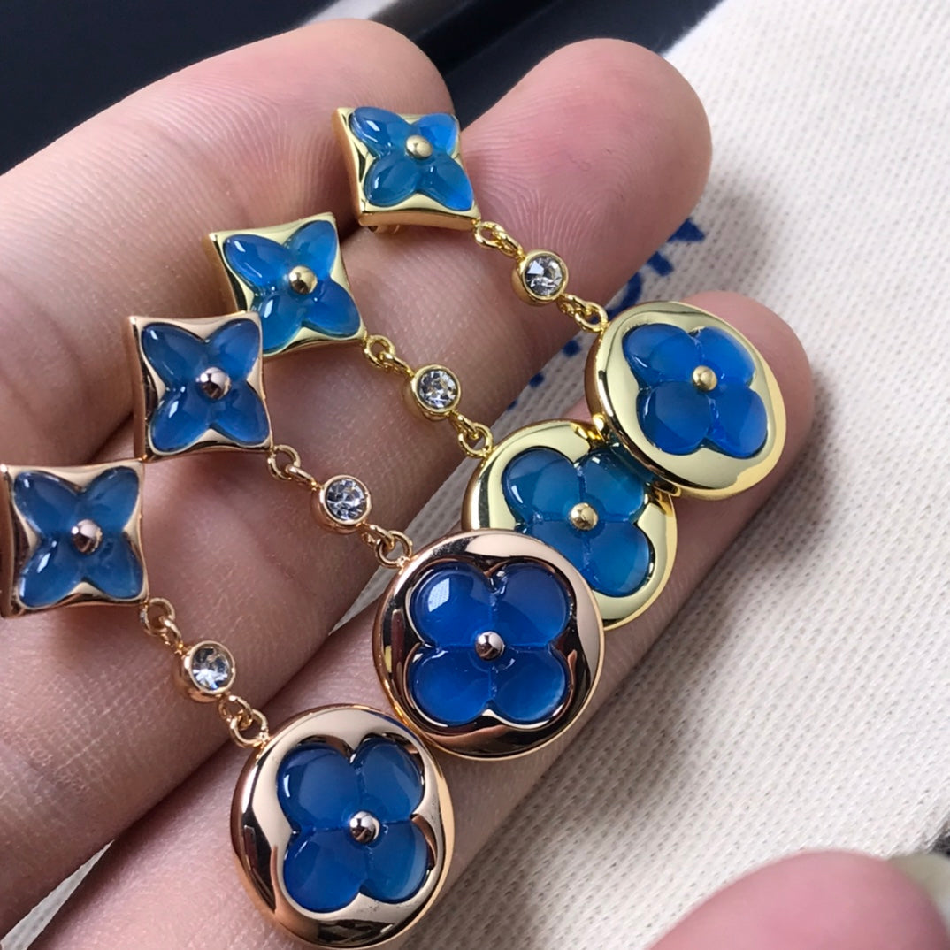 [Eterna Jewels]STAR AND SUN AGATE DIAMOND EARRINGS