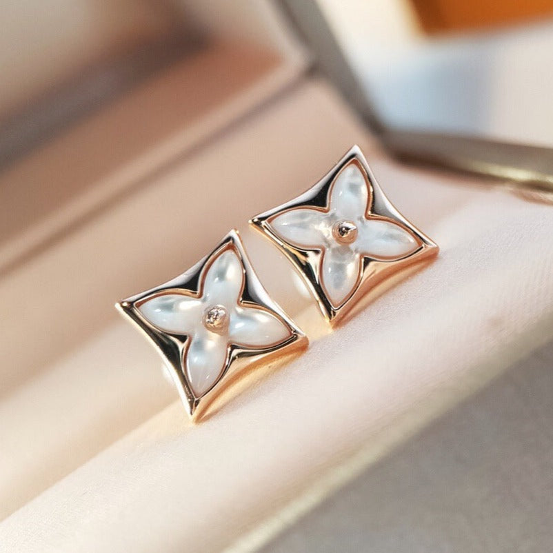 [Eterna Jewels]STAR MOP PINK GOLD EARRINGS