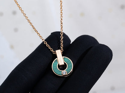 [Eterna Jewels]GARI NECKLACE PINK GOLD MALACHITE